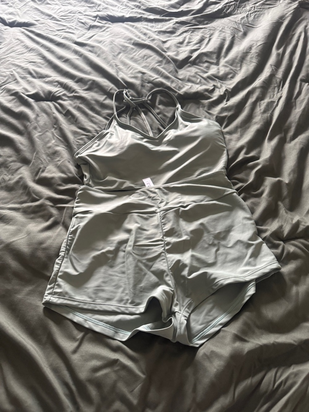 Sage Green Strappy Womens Swimming Suit